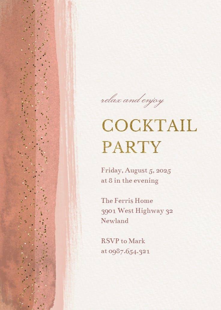 Paint and glitters - cocktail party invitation